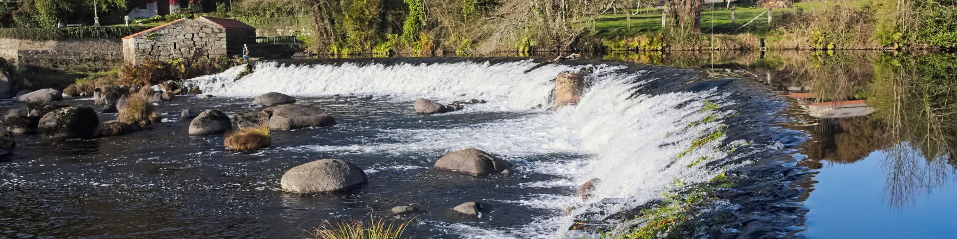 Mills and pazo (palace) in Ponte Maceira (Portor), Galicia, Spain.