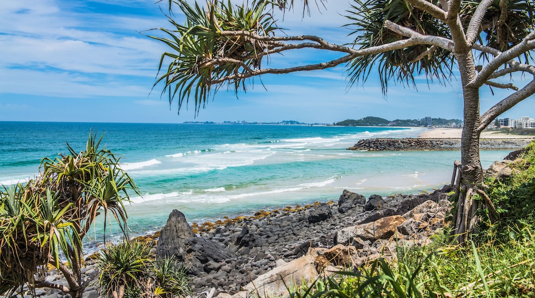 Hidden outlook on Burleigh Heads bay on the Gold Coast of Australia.