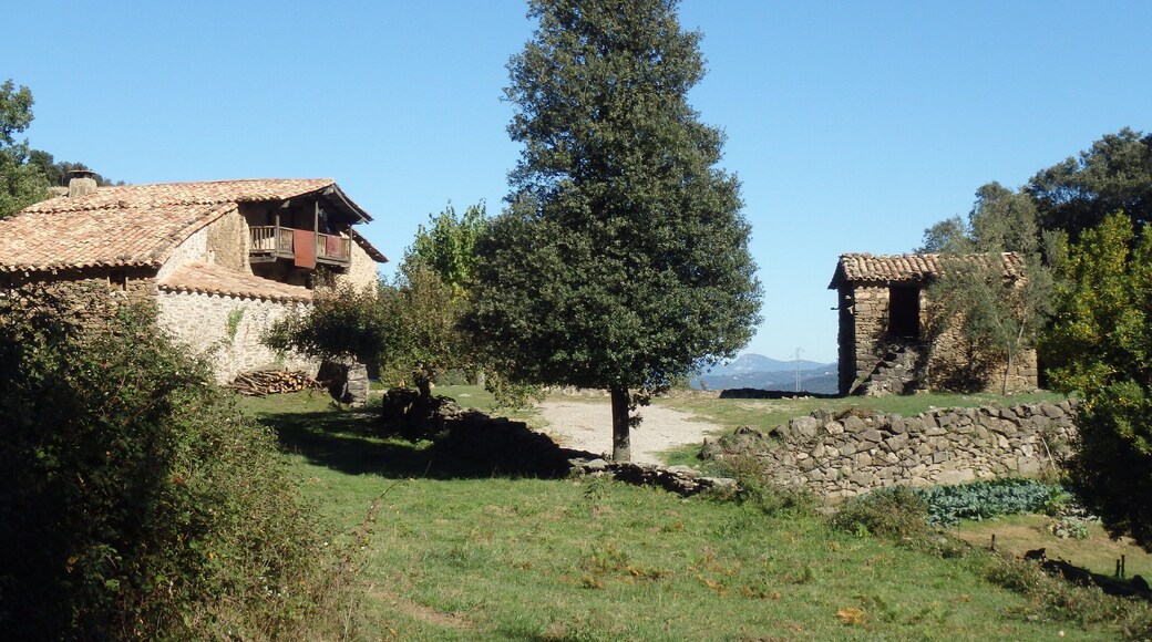 La Casa Nova de la Codina (a l'esquerra) i cabana. (Joanetes, la Vall d'en Bas)