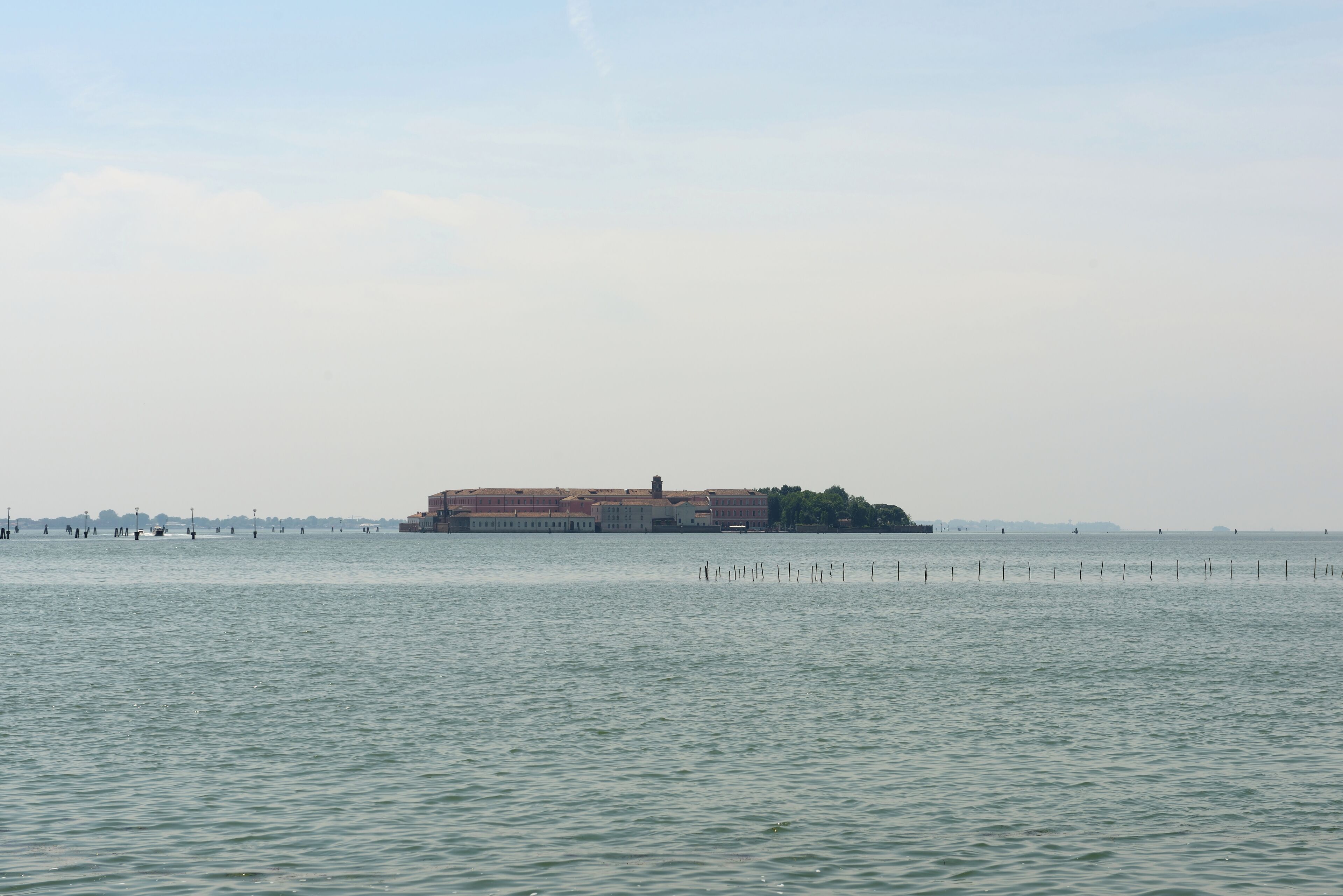 San Clemente island in the Venetian laguna as seen from the Giudecca in Venice