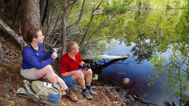 Dover showing a lake or waterhole as well as a couple