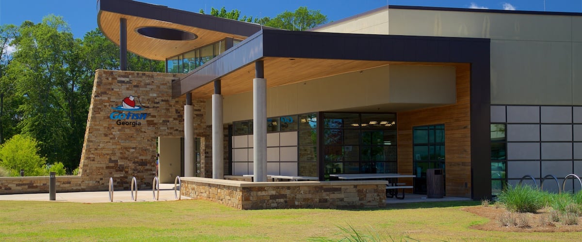 Go Fish Education Center which includes a garden