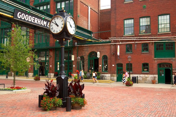 The Distillery Historic District featuring kaupunki, vanha arkkitehtuuri ja tori