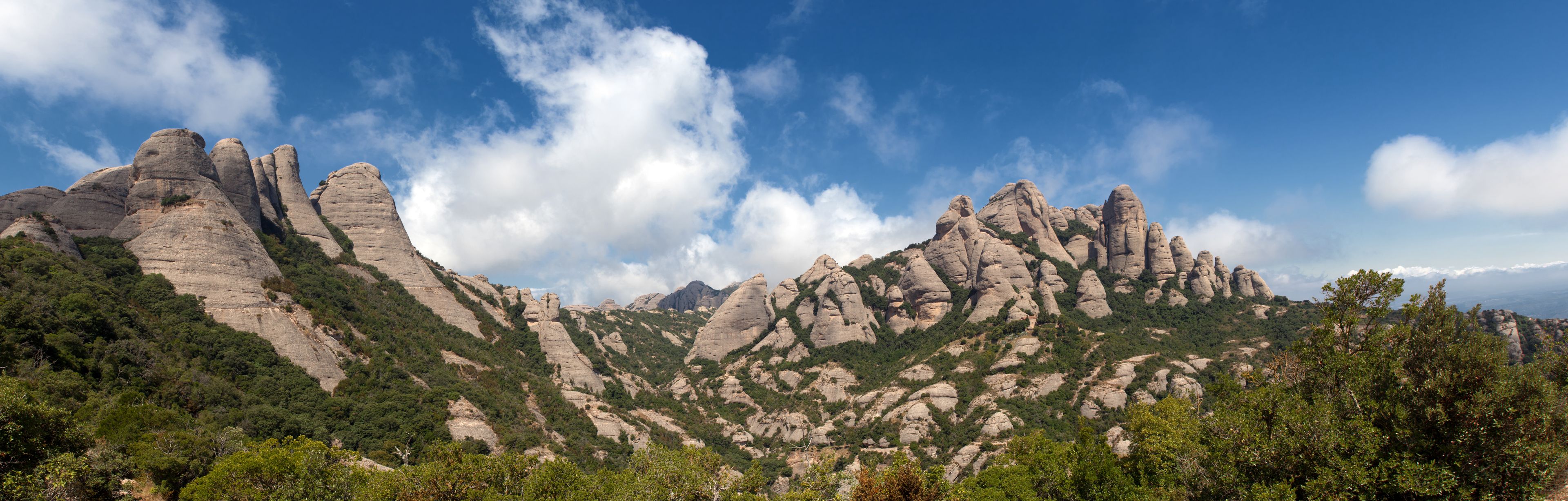 Panoramic views of the mountain of Montserrat