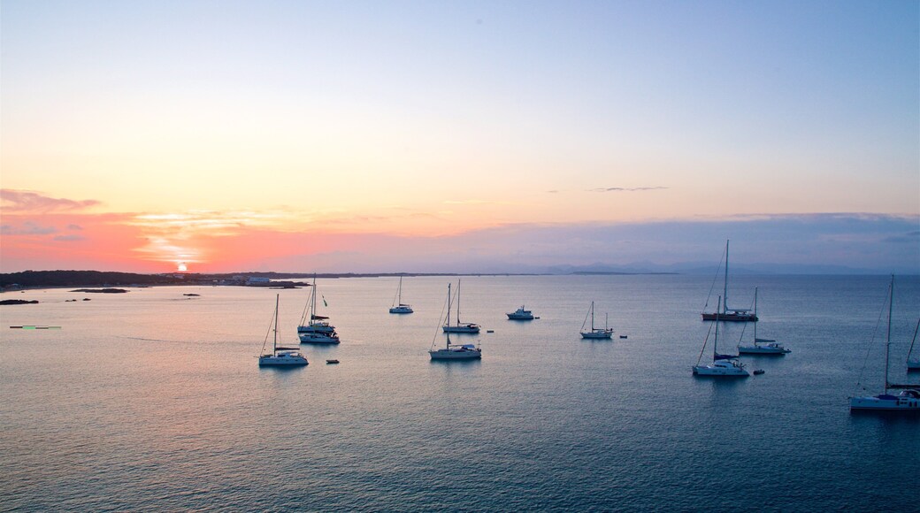 Formentera showing general coastal views and a sunset