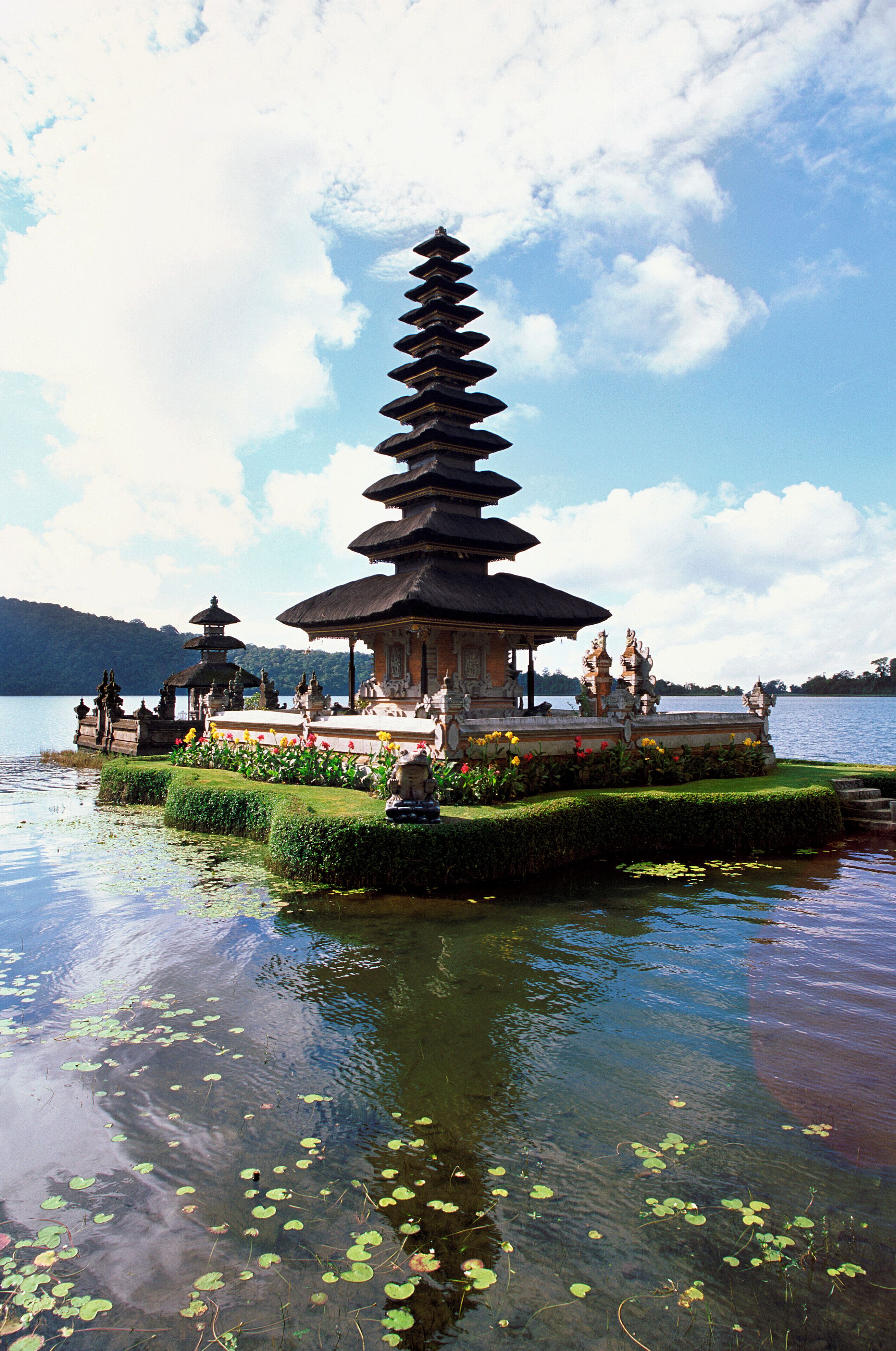 Hindu Temple Floating on a Lake, Pura Ulu Danau, Bali, Indonesia