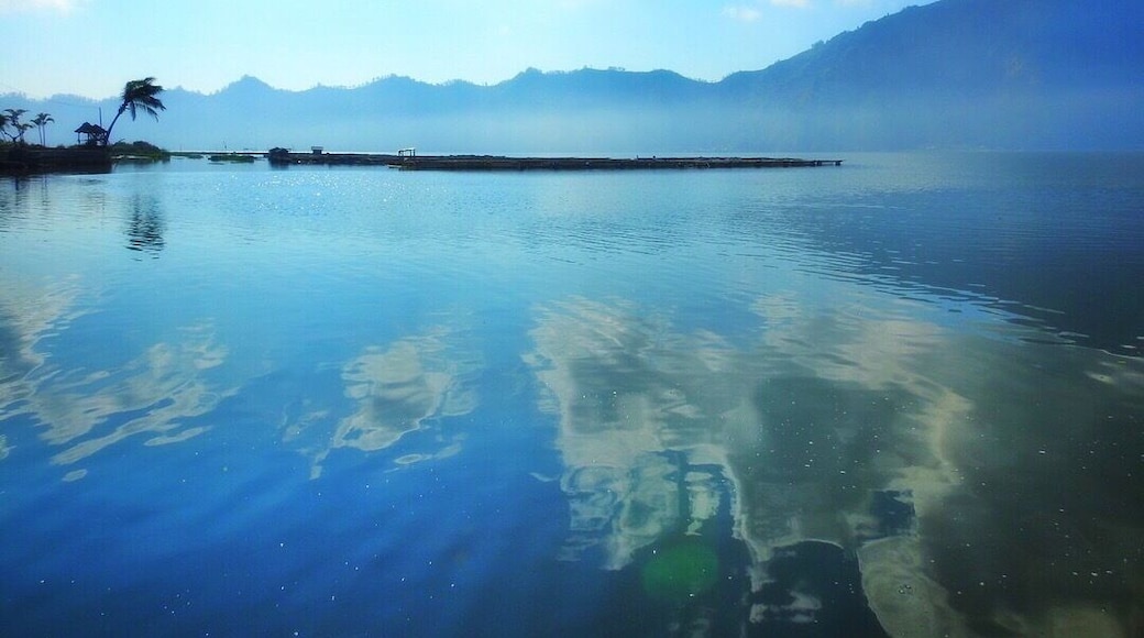 Stunning view of Batur lake, largest #lake in #bali. #batur #mountbatur #indonesia #lifeatexpedia #blue