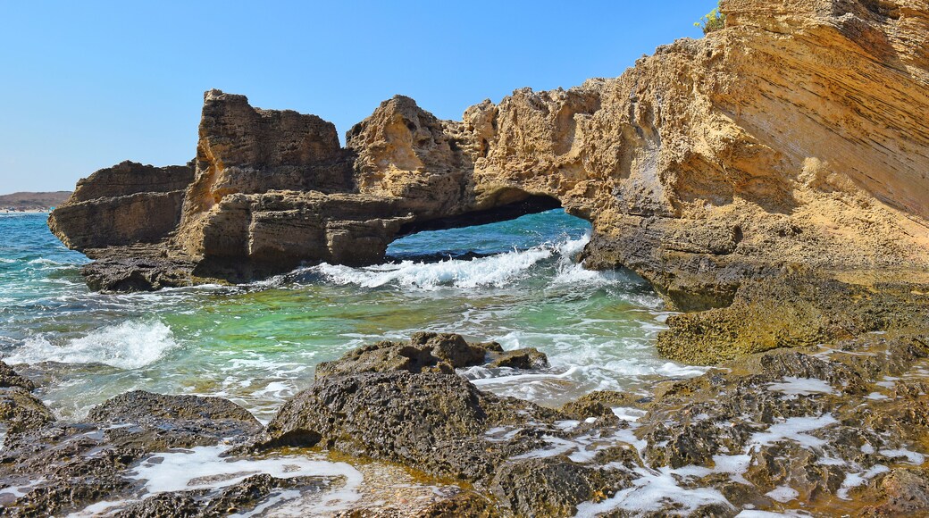 sandstone cliffs at the Nahsholim beach, north of Israel