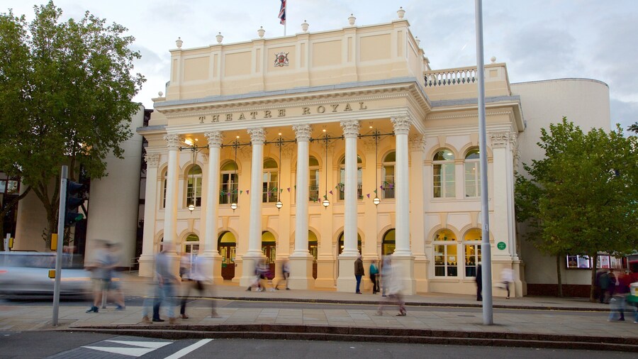 Theatre Royal which includes heritage architecture, street scenes and theater scenes