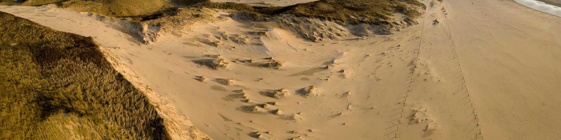 Aerial view of the coastal landscape near Bloemendaal aan Zee, North Holland, The Netherlands