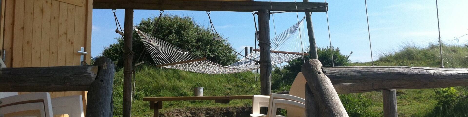 This is "glamping "... glamorous camping.