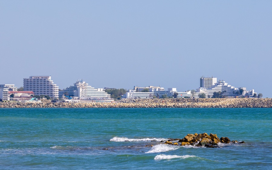 Landscape with Cap Aurora resort in Constanta county - Romania. It is a resort on the Black Sea