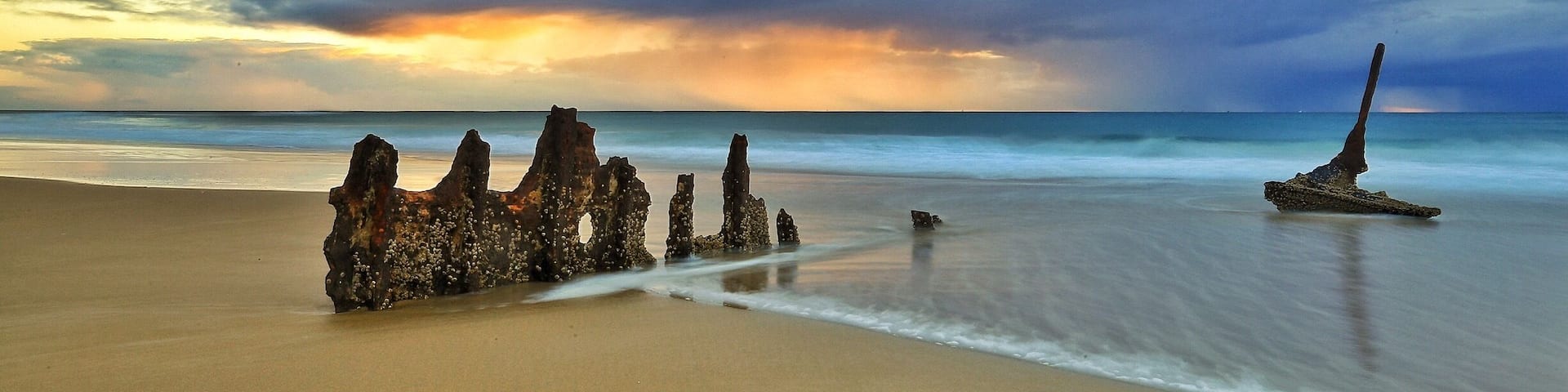 Sunrise on a moody day at Dicky Beach to say goodbye to the SS Dicky as it's getting ready for relocation. Visiting the wreck that has been sitting on this beach since 1893 will soon see a change on the horizon. The exposed stern, starboard and port ribs are going to be removed and conserved in the next few weeks. Don't miss the opportunity to say farewell and whilst you're there take a glorious walk along the beach, surf and enjoy the weather that the Sunshine Coast is famous for. #waterlust #weekendgetaway
