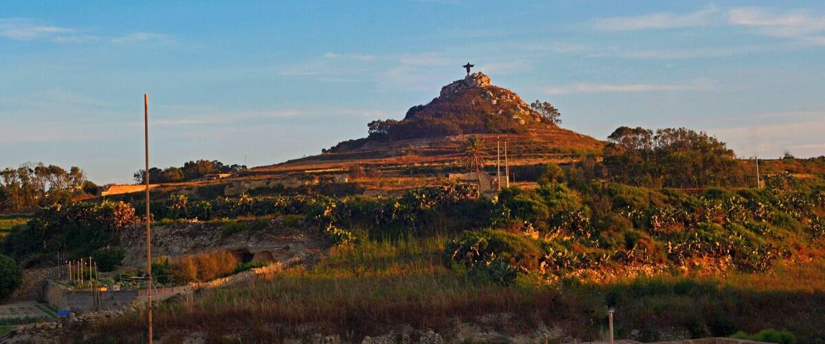 Jesus statue late in the evening