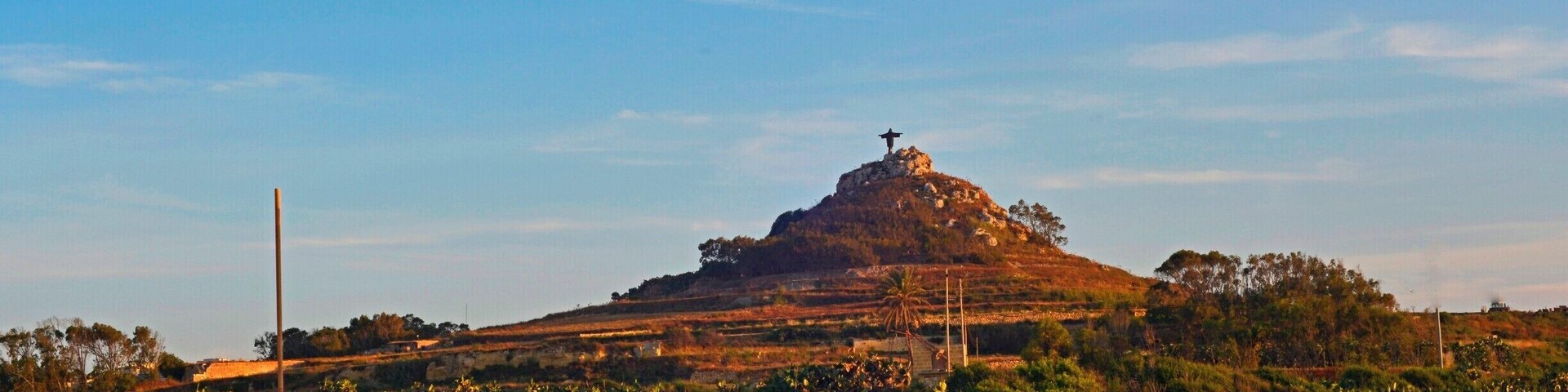Jesus statue late in the evening