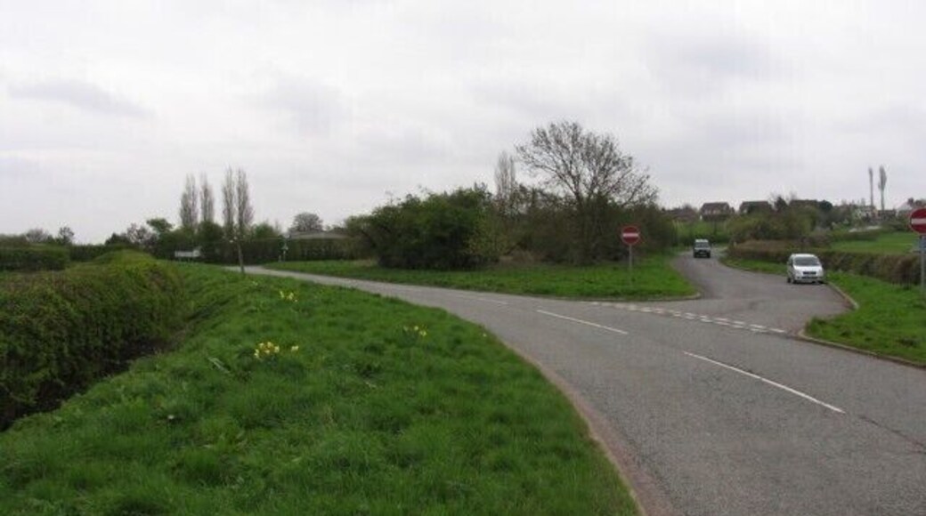 Shilton Road/A47 junction The A47 to Leicester descends from Earl Shilton on the right and off to the left centre.