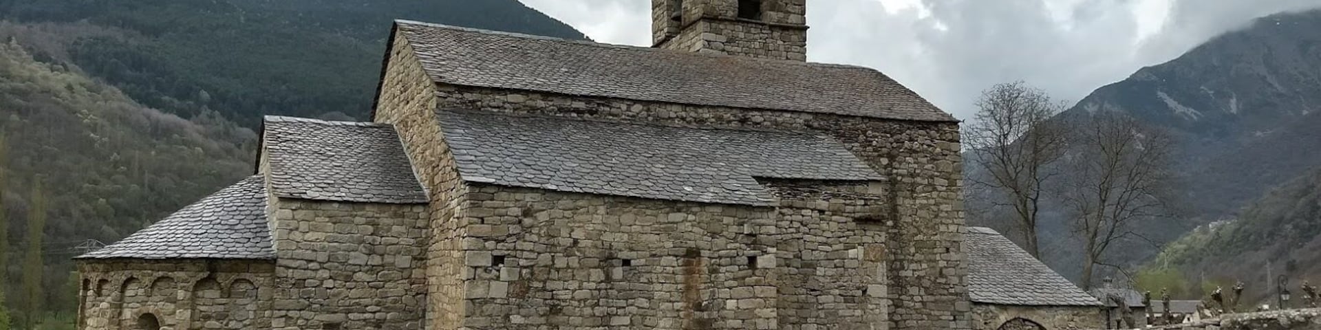 Romanic church of Sant Feliu de Barruera seen from the village.