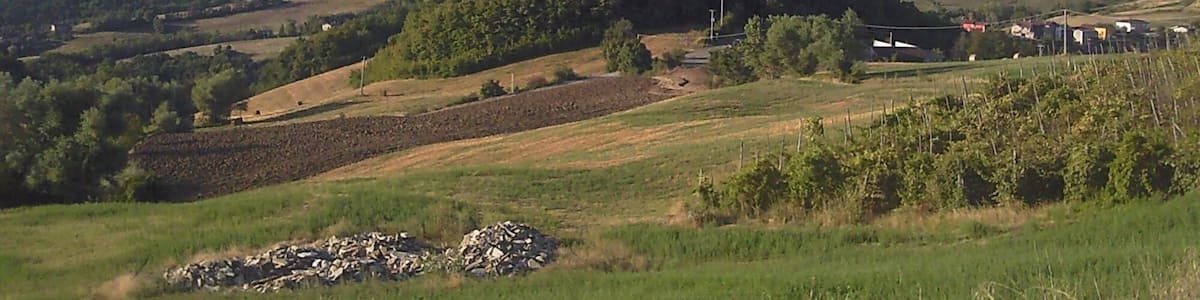 Torrione e chiesa di Bobbiano dai pressi di Bergonzi