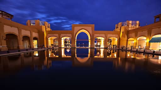 Blue Sky Early Morning at a City Plaza in Fahaheel, Kuwait