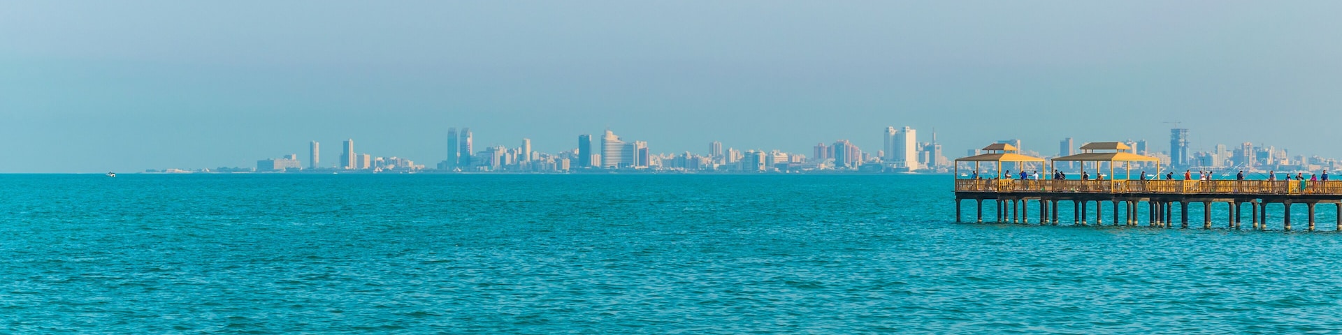 View of a beach in the Kuwait city.