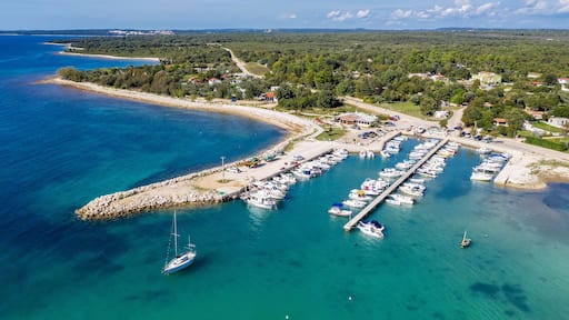 An aerial view of small port Portić near Peroj, Istria, Croatia