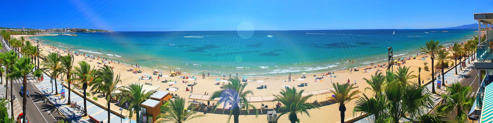 View of Platja Llarga beach in Salou Spain