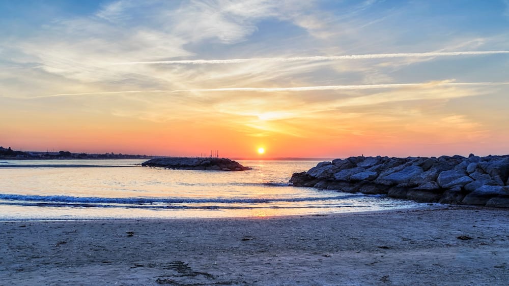 Beautiful sunrise on Larnaca, Cyprus