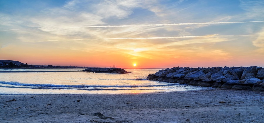 Beautiful sunrise on Larnaca, Cyprus
