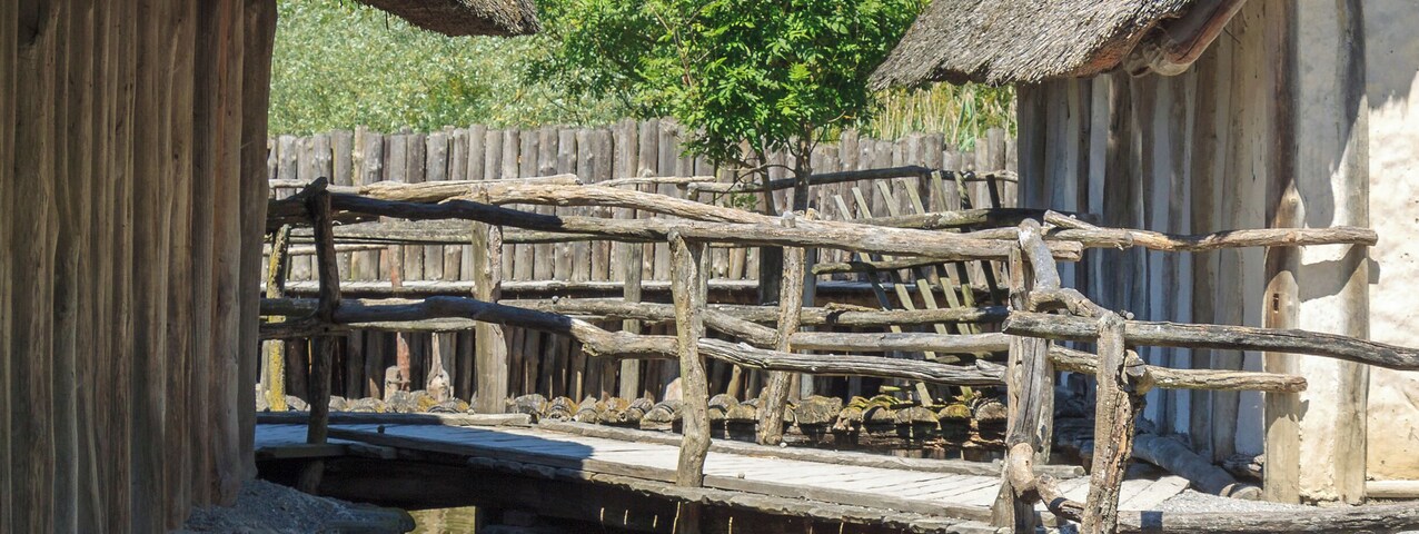 Part of the Stone Age Village Sipplingen, Pfahlbaumuseum Unteruhldingen, Uhldingen-Mühlhofen, Lake Constance, Germany