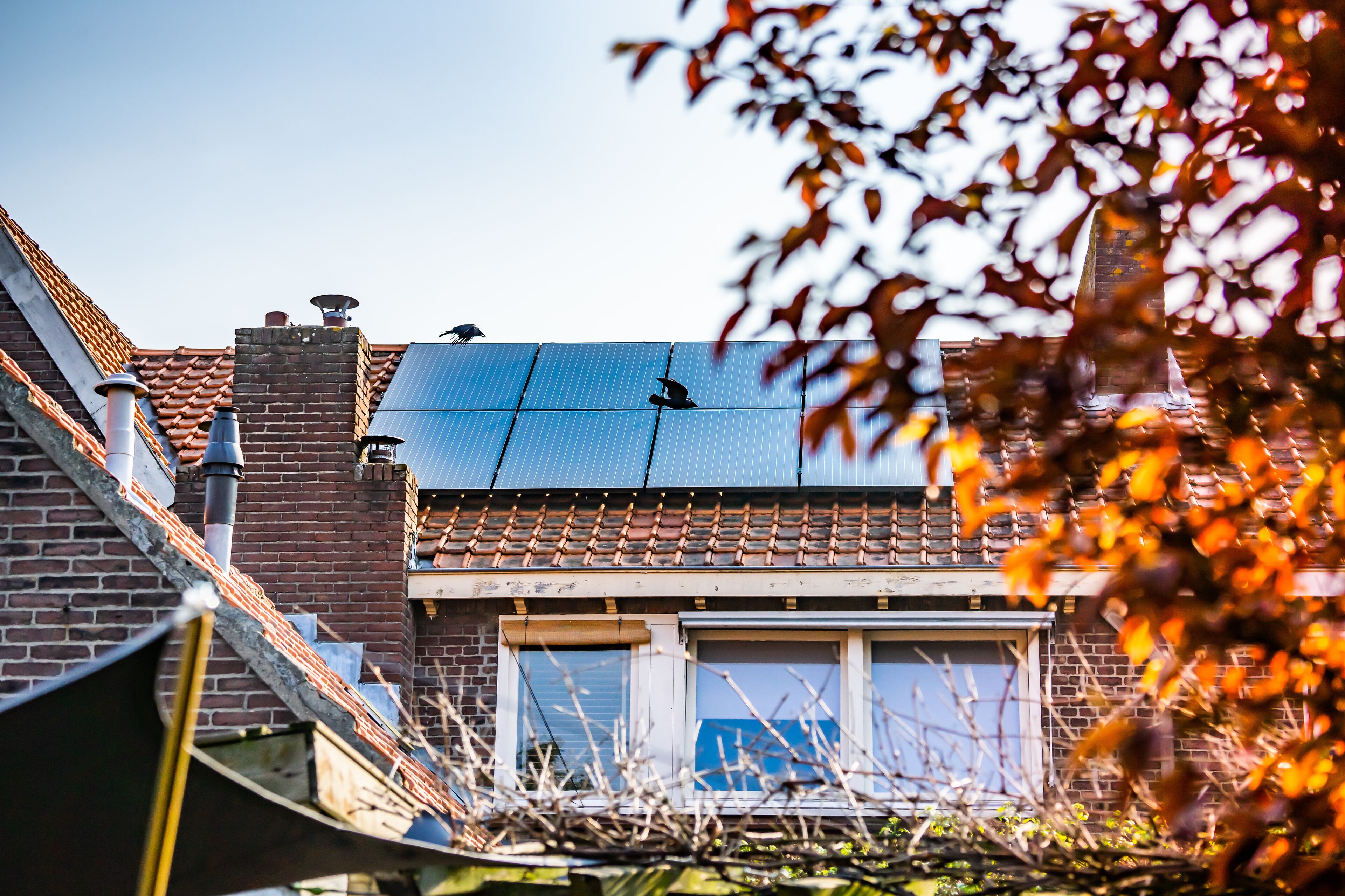 Waalwijk, Noord Brabant, Netherlands - Solar panels on the roof of a house for green power and a better environment.
