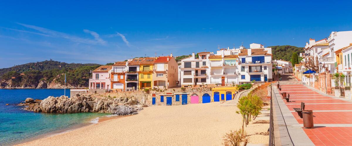 Calella de Palafrugell old town and beach, Catalonia, Spain, Europe