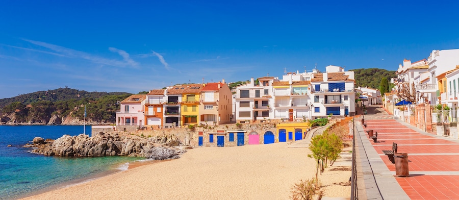 Calella de Palafrugell old town and beach, Catalonia, Spain, Europe