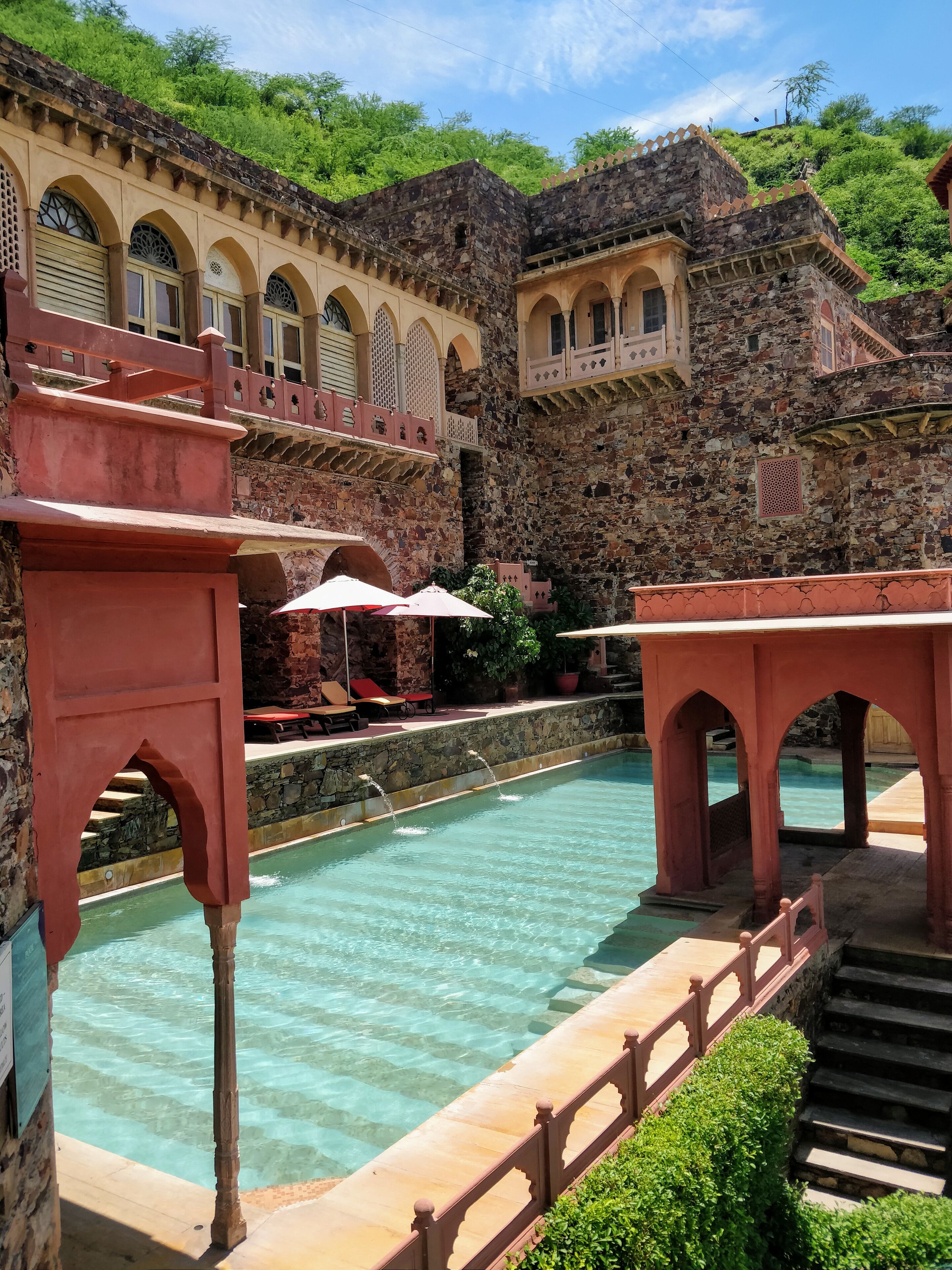 Located on the hill and known for its beautiful construction, this fort palace has been converted into a hotel. You get a nice view of the whole city from here. #Trovember #architechture #palace #fort #neemrana #incredibleindia
