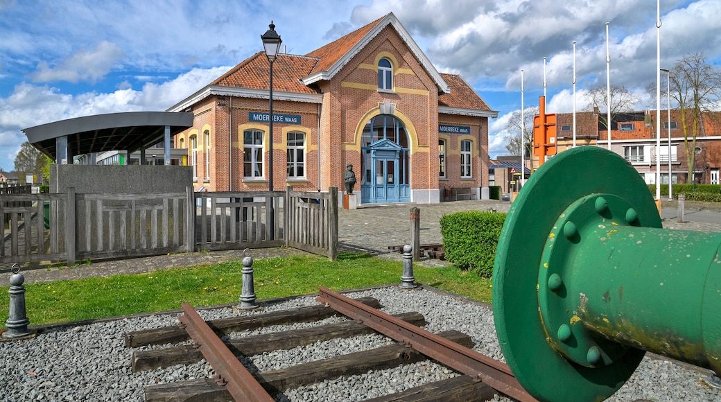 the old railway station in beautiful village Moerbeke - Belgium