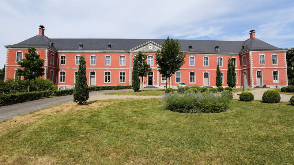 Castle of the Val Saint Lambert crystal factory in Seraing, Belgium
