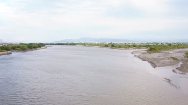 Old and new Chikugo River channels around Sakaguchi. Left:short-cutted channel.; Right:old channel.