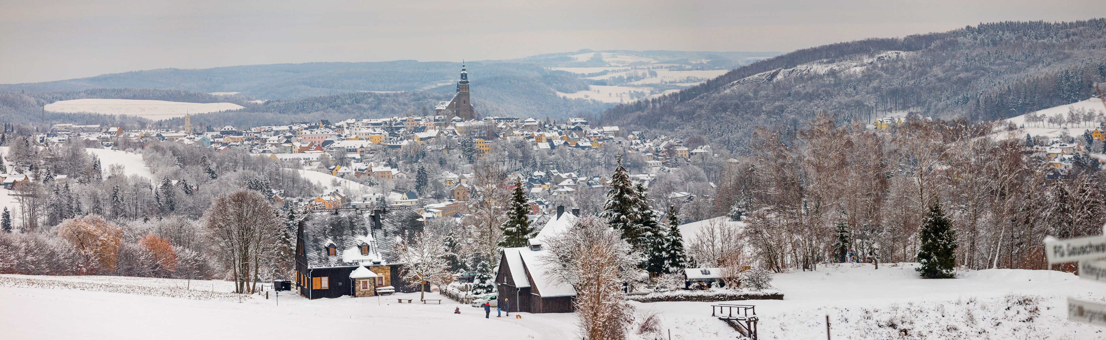 Bergstadt Schneeberg - Winterpanorama 