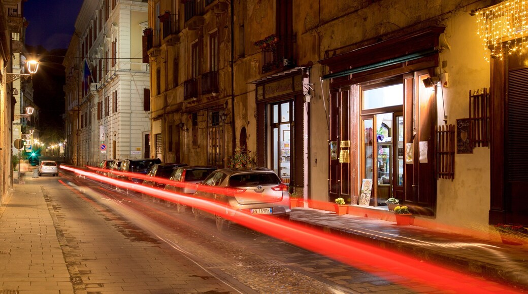 Teatro Morelli featuring night scenes and street scenes