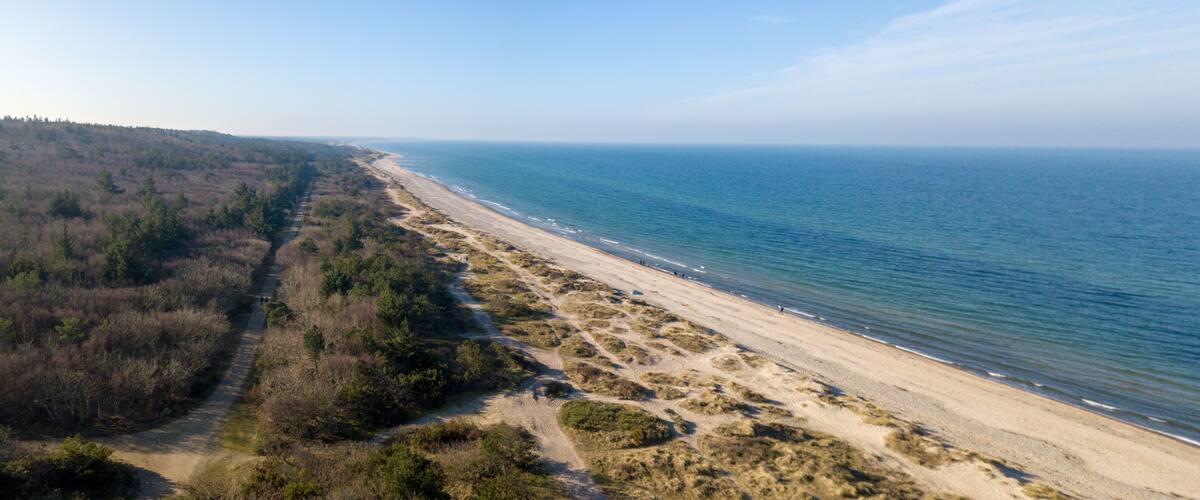 Aerial view of Tisvildeleje Beach, Denmark