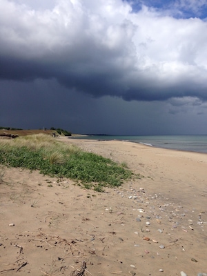 Dark clouds over Tisvilde beach