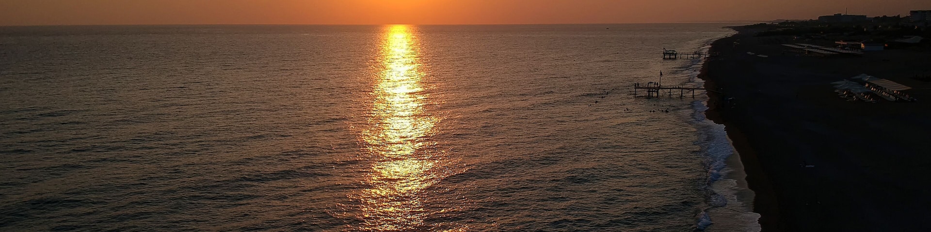 Sunset. Mediterranean Sea Sunset at Kizilot Beach. Manavgat, Antalya, Turkey