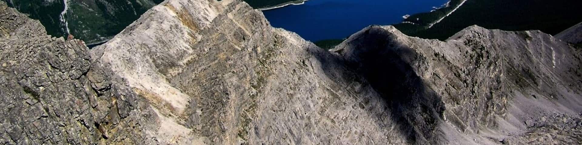 View of Spray Lake from summit of Buller Mountain.