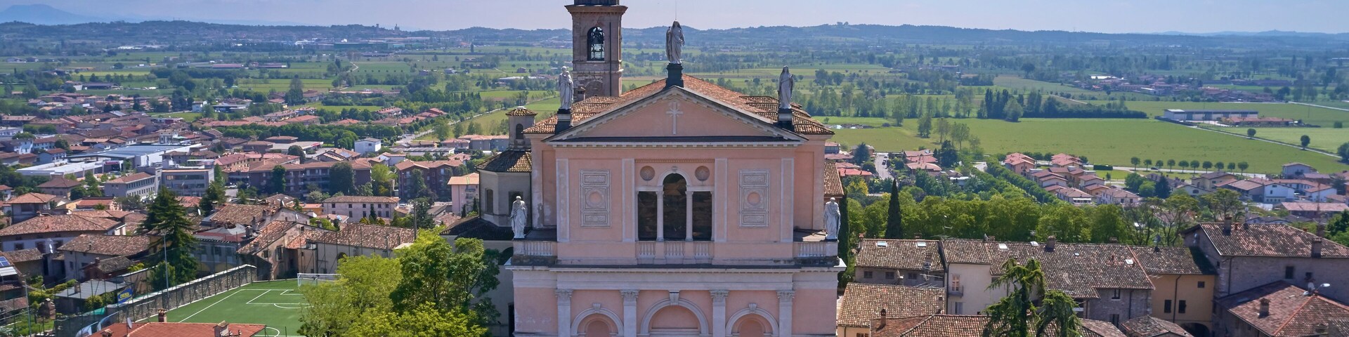 Calcinato, Brescia Italy. A small Italian church is located on a hill.