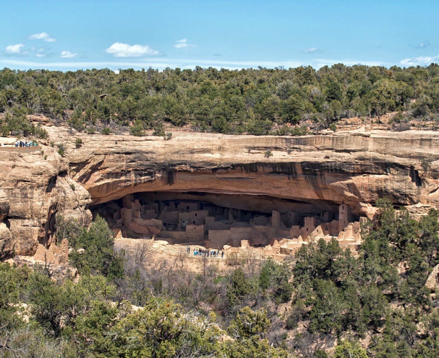 On a high plateau in Colorado, the Native American Puebloans build houses and even whole villages into the solid sandstone cliffs. They were built around 1200 AD but the dry weather and shelter has protected them from damage. 

One of the best preserved sites is Spruce Tree House, which you can explore on your own. You can also take guided tours of the large Cliff Palace (pictured) and Balcony House, which you have to climb a 32-foot wooden ladder and crawl through a tunnel to reach.

Read more at: http://www.ontheluce.com/2013/05/20/the-mysteries-of-mesa-verde/

#USA #Colorado #NationalPark