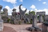 Homestead, FL, USA - January 1, 2022: Coral Castle Museum is shown in Homestead near Miami, FL, USA, an oolite limestone structure created by the Latvian-American eccentric Edward Leedskalnin.