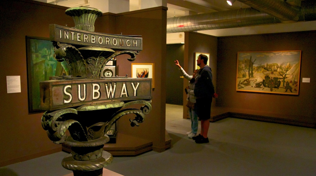 The Wolfsonian Museum showing art, signage and interior views