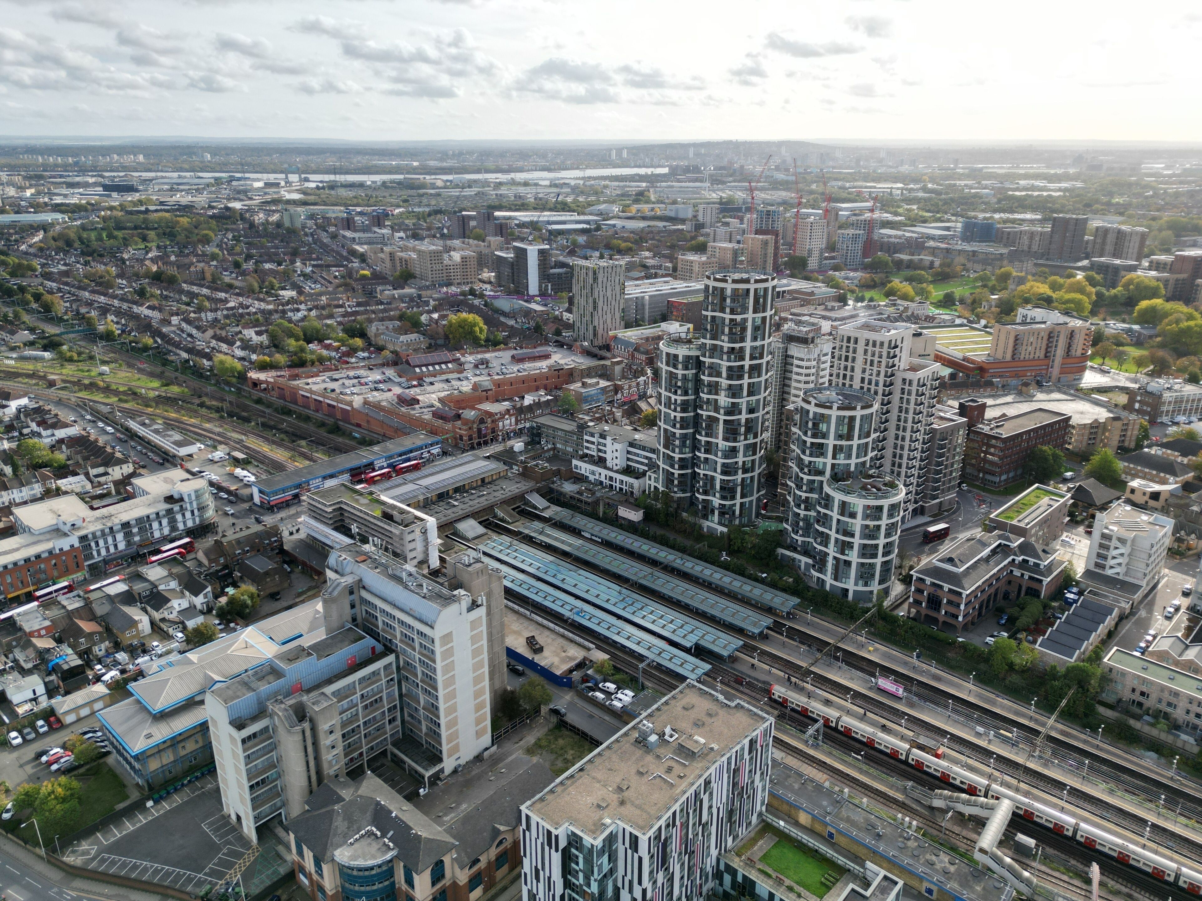 Ilford East London Aerial drone view high angle