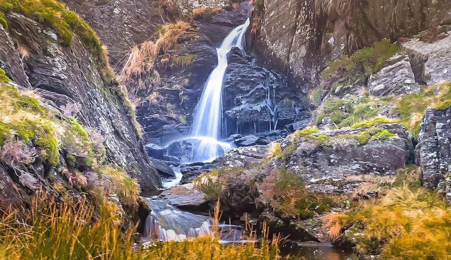 Waterfall at Cnicht Slate Mine