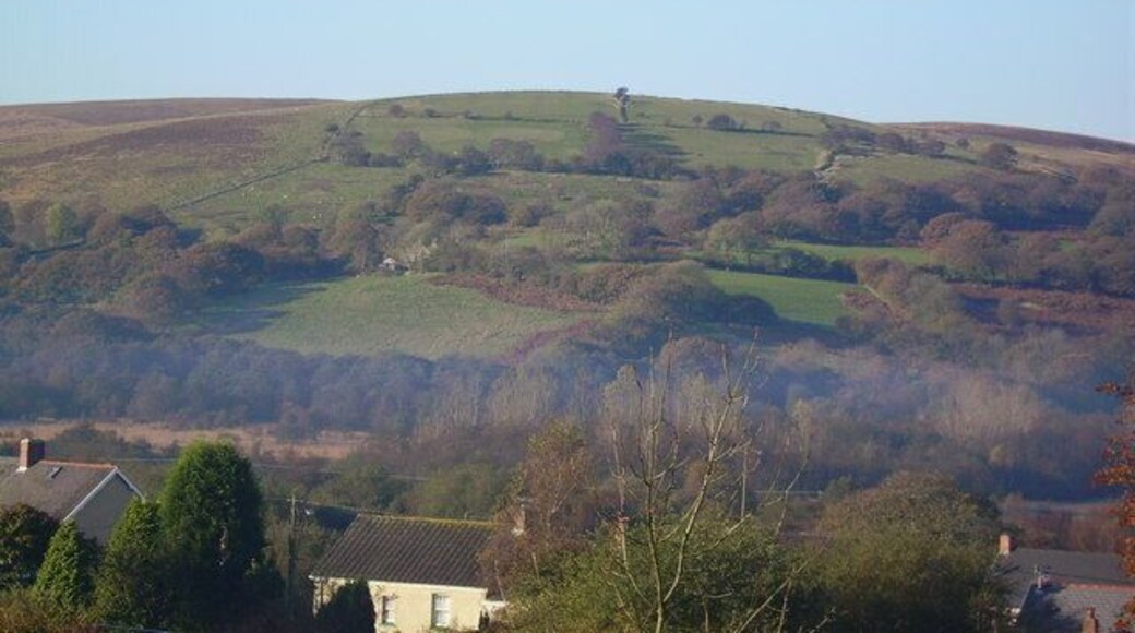 Gelli Fawr farm, Cwmgors This is Gelli Fawr farm in Cwmgors taken from the old Cwmgors brick works. As children we used to call it the old farm and thought it was haunted because of its ruined state.