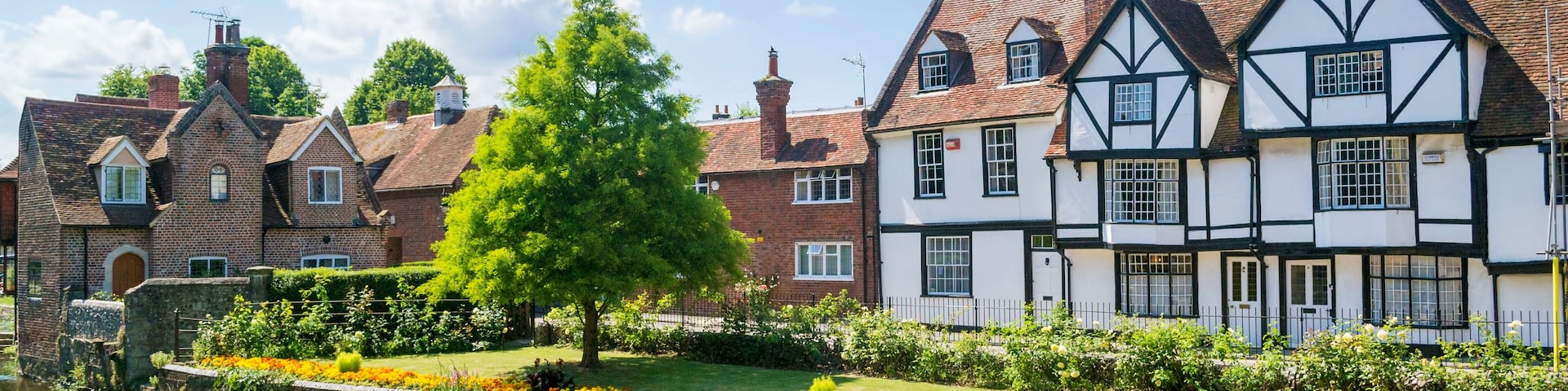 Classic English and European houses near the river in Canterbury, England, Shutterstock ID 598955558, SF SSA Case with Manager Approval: Case 07151371, Job: Prepay credit, Client/Licensee: , Other: